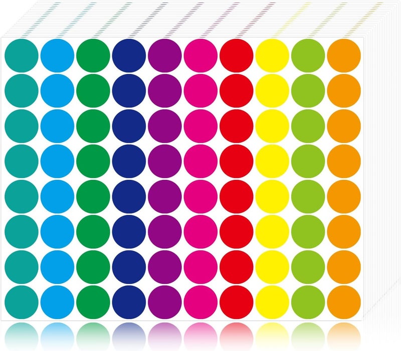 Lrogoe 1400 PCS Colored Dot Stickers Round Color Coding Labels Polka Circle Dot Label Sticker for Office, Classroom, Yard Sale, Garage Sale(10 Colors, 3/4 inches) - Image 1
